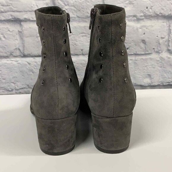 Vaneli Faiza Boots Womens 7.5 Grey Suede Heeled Booties With Stud Detail - Picture 5 of 11
